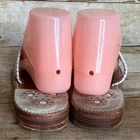 JACK ROGERS LEATHER CASUAL CLASSIC PREPPY TWO TONE THONG SANDAL SIZE - Picture 3 of 4